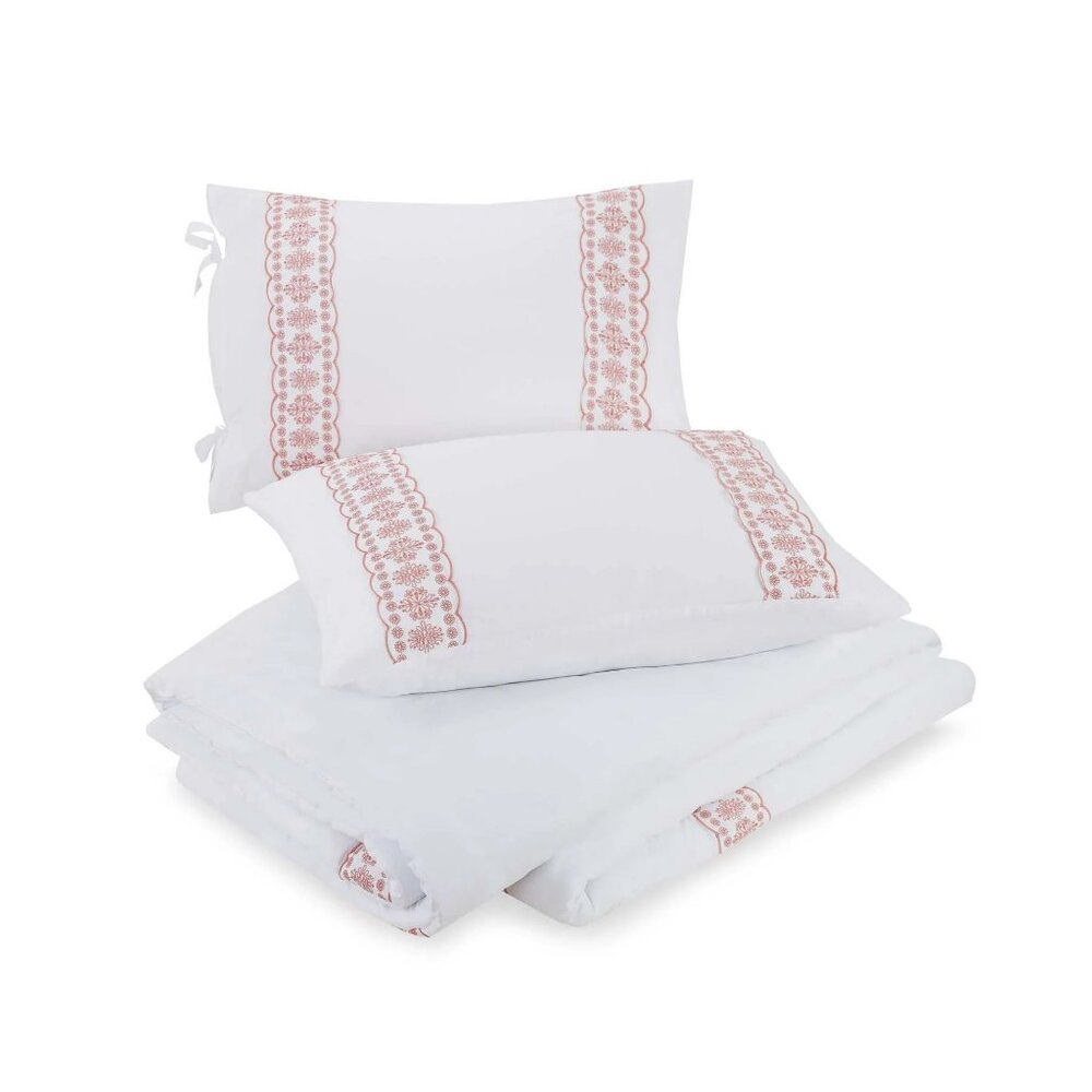 The Pioneer Woman White Comforter with Coral Floral Edge - Picture 3 of 8